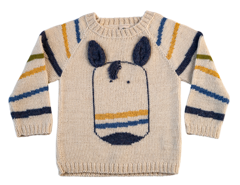 NW729 CLASSIC INDIGO ZEBRA SWEATER